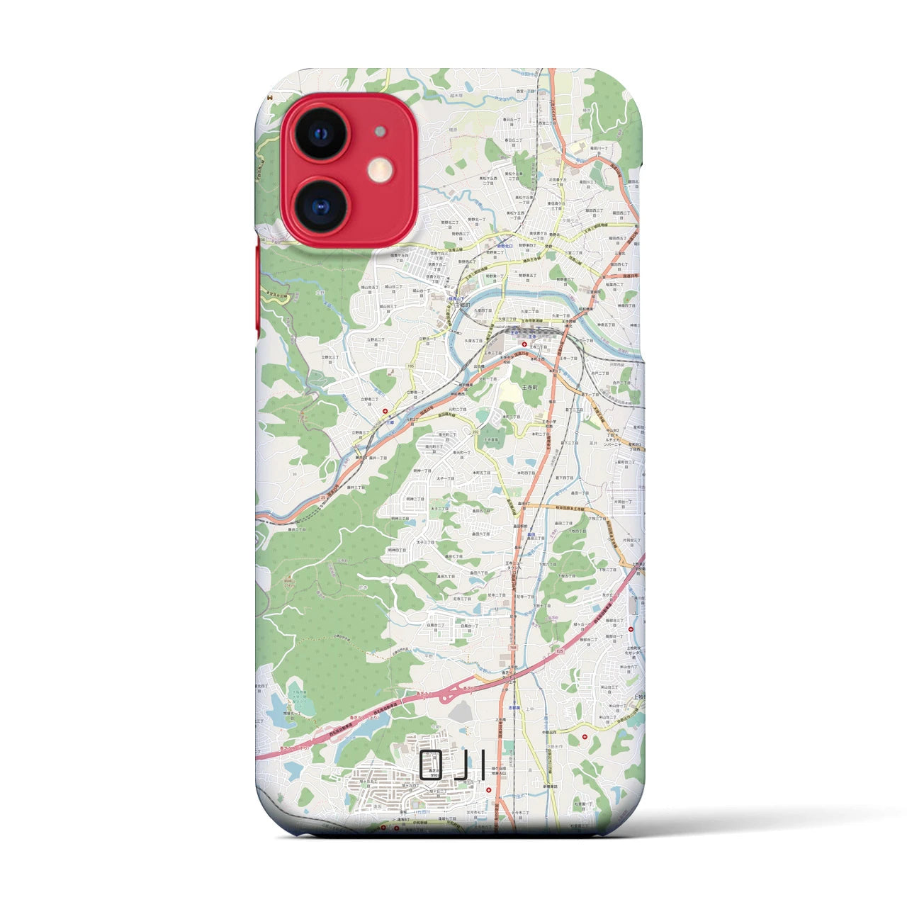 【王寺(奈良県)】地図柄iPhoneケース(バックカバータイプ)