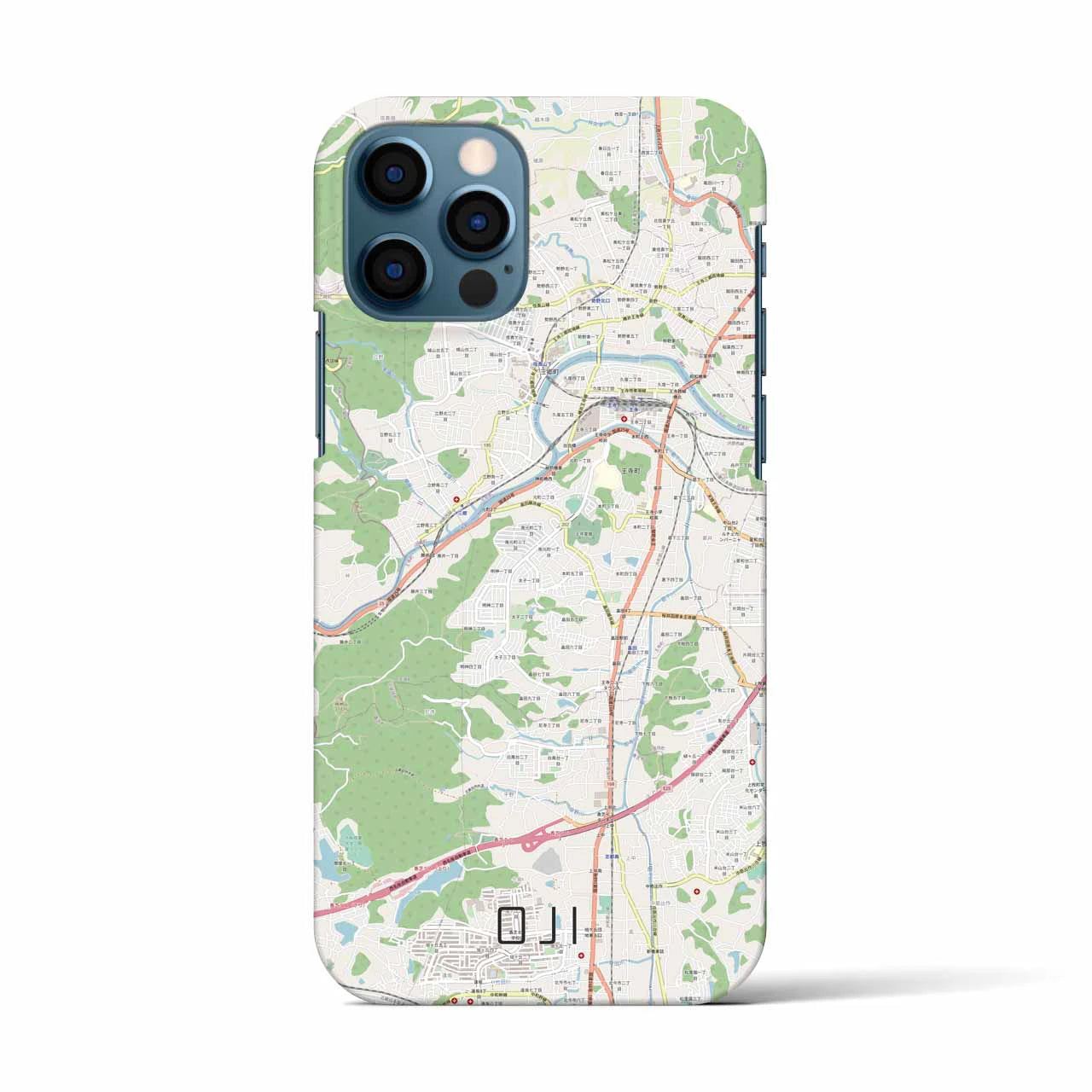 【王寺(奈良県)】地図柄iPhoneケース(バックカバータイプ)