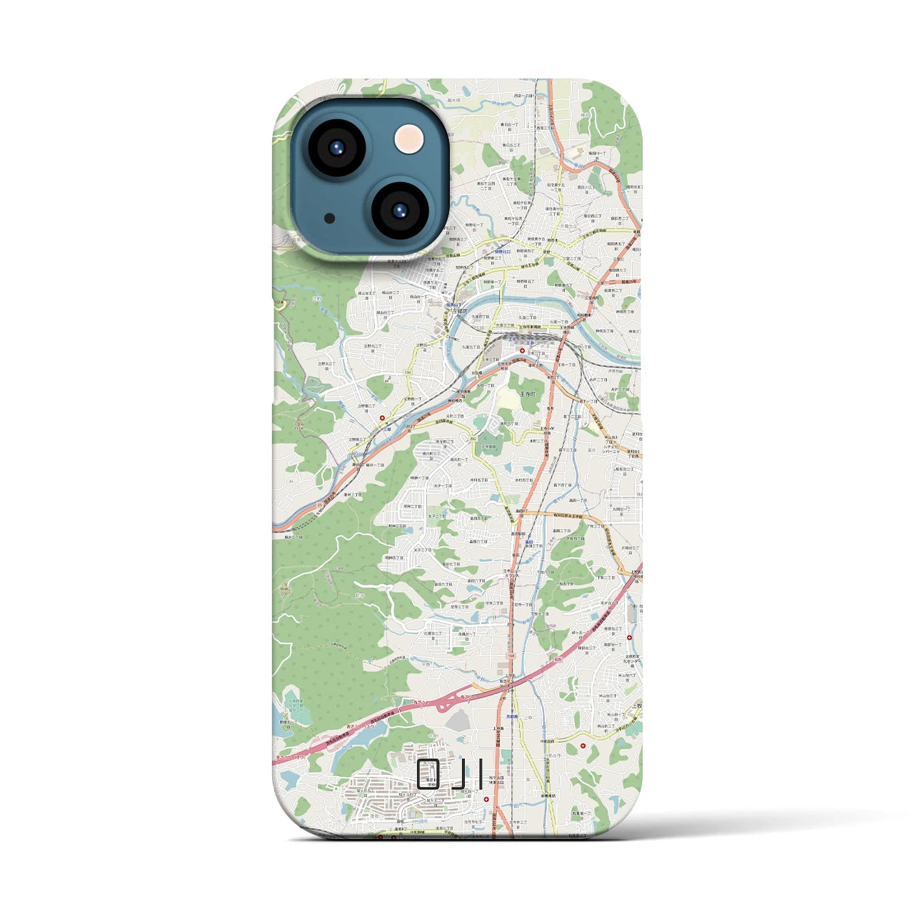 【王寺(奈良県)】地図柄iPhoneケース(バックカバータイプ)