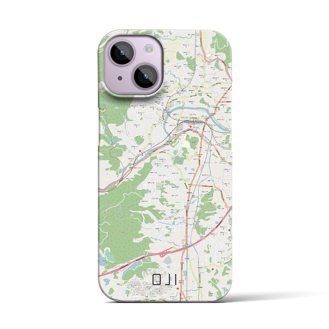 【王寺(奈良県)】地図柄iPhoneケース(バックカバータイプ)