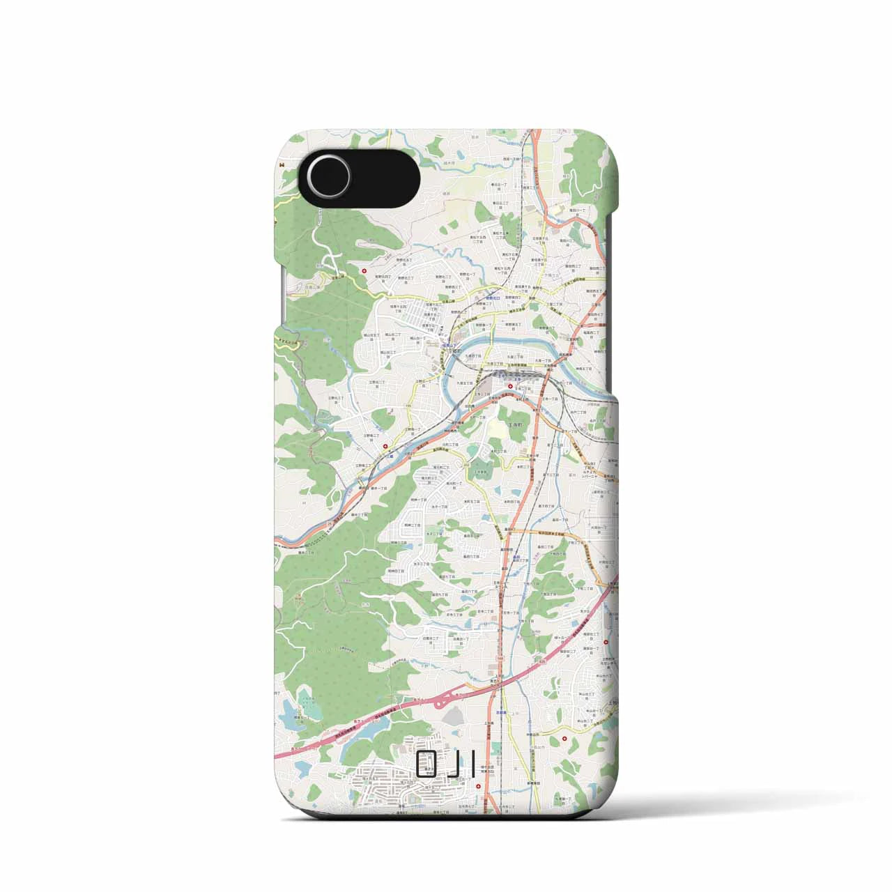 【王寺(奈良県)】地図柄iPhoneケース(バックカバータイプ)