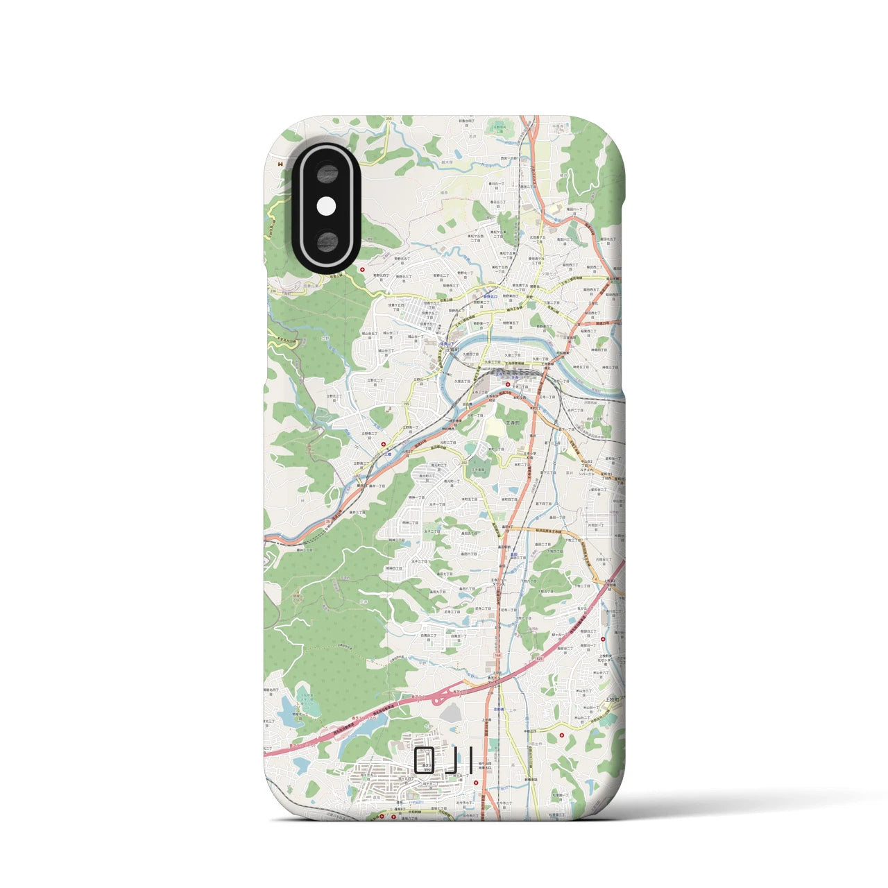 【王寺(奈良県)】地図柄iPhoneケース(バックカバータイプ)