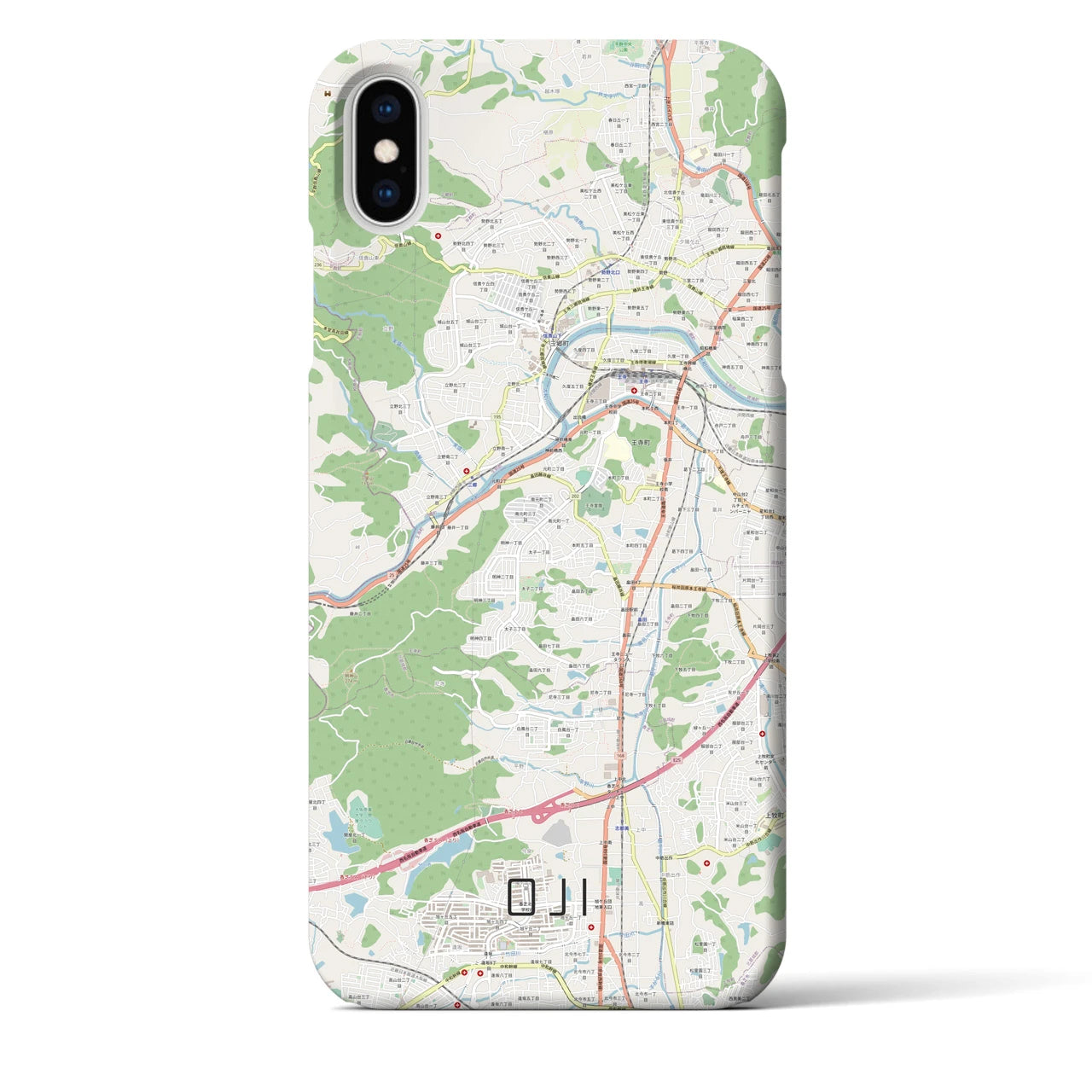 【王寺(奈良県)】地図柄iPhoneケース(バックカバータイプ)