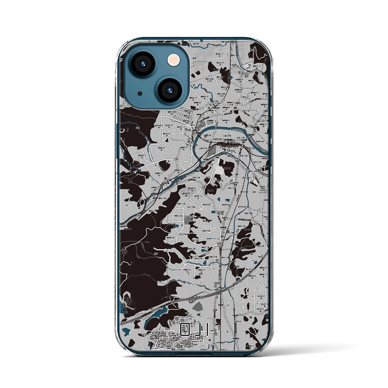 【王寺(奈良県)】地図柄iPhoneケース(クリアタイプ)