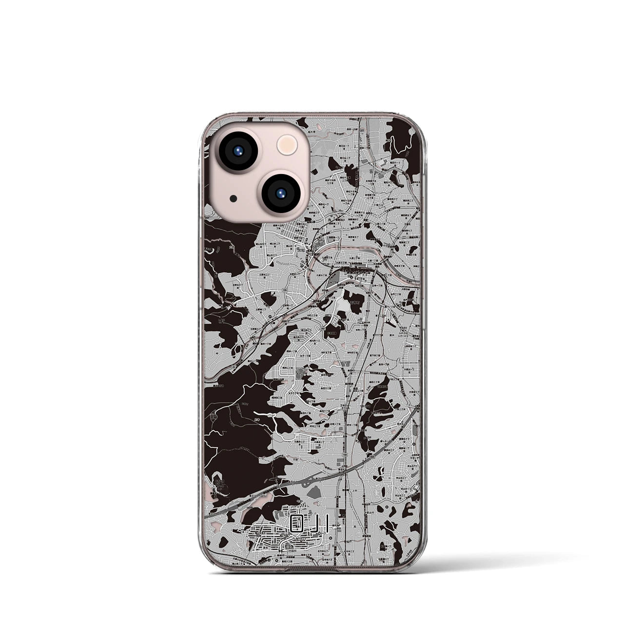 【王寺(奈良県)】地図柄iPhoneケース(クリアタイプ)