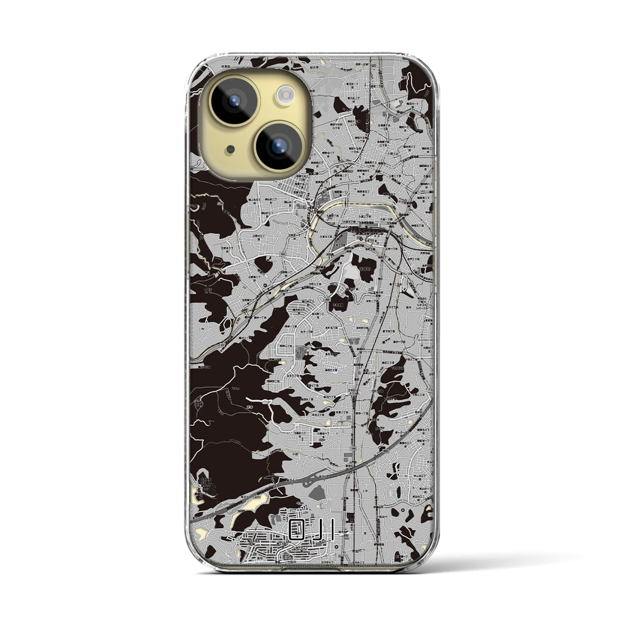 【王寺(奈良県)】地図柄iPhoneケース(クリアタイプ)