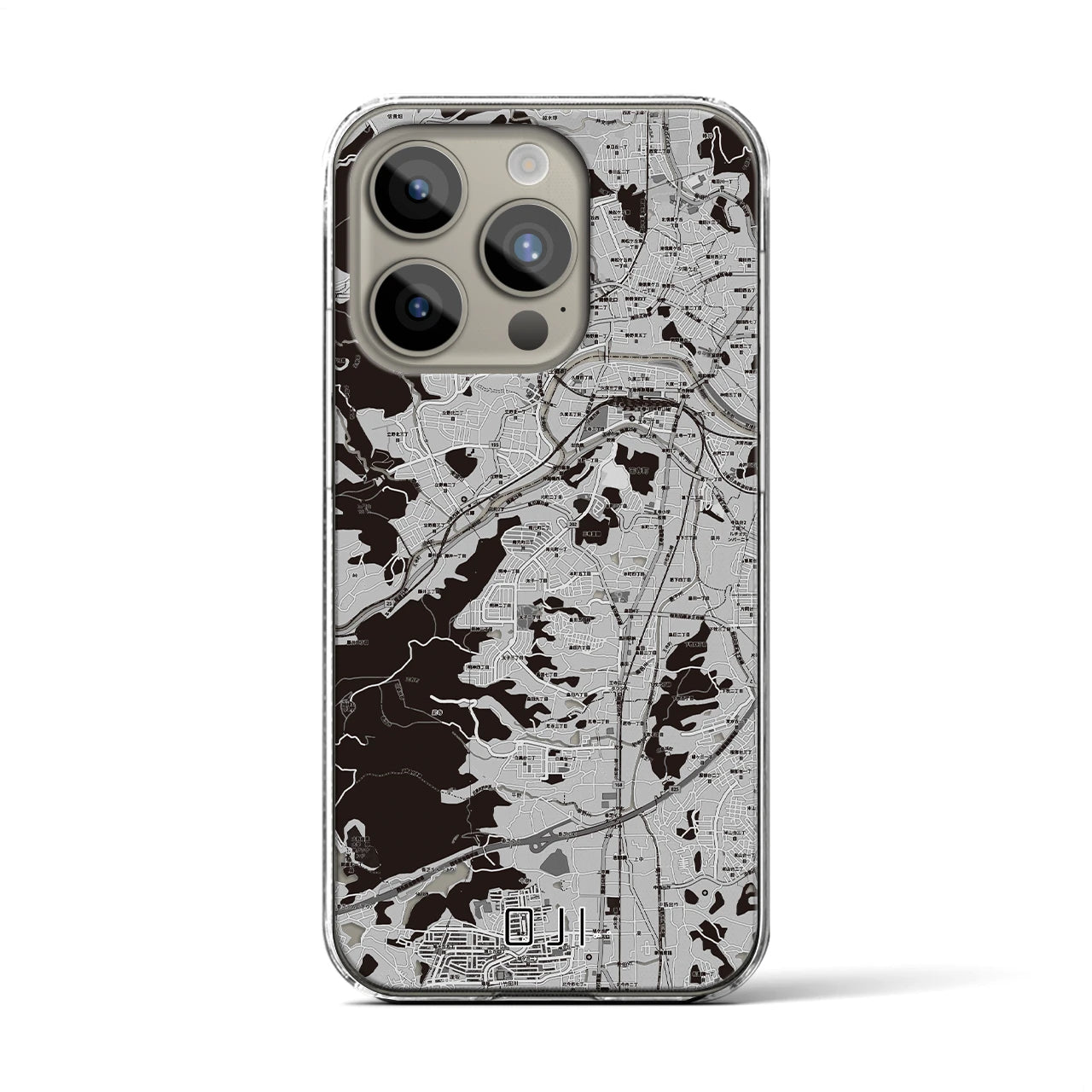 【王寺(奈良県)】地図柄iPhoneケース(クリアタイプ)