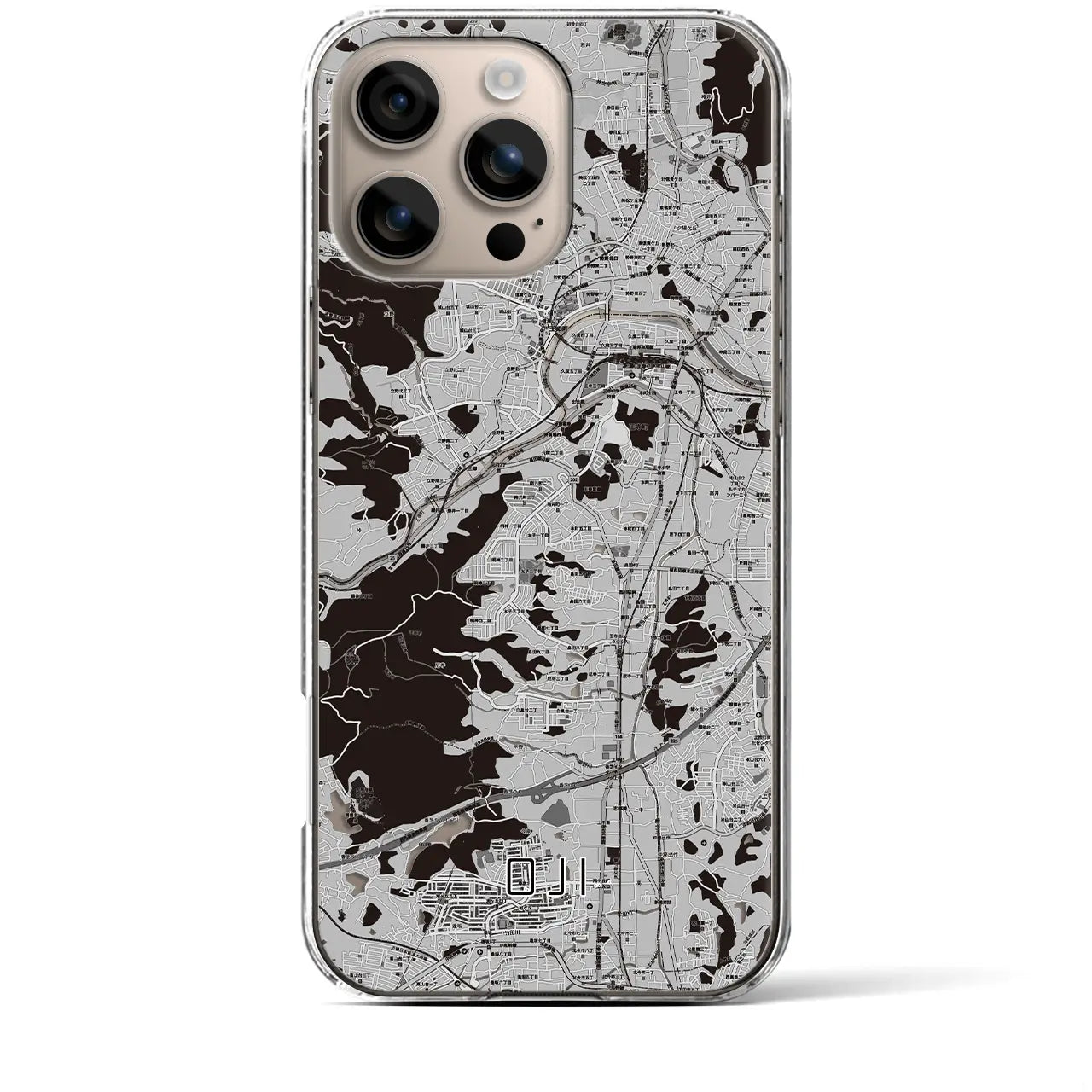 【王寺(奈良県)】地図柄iPhoneケース(クリアタイプ)