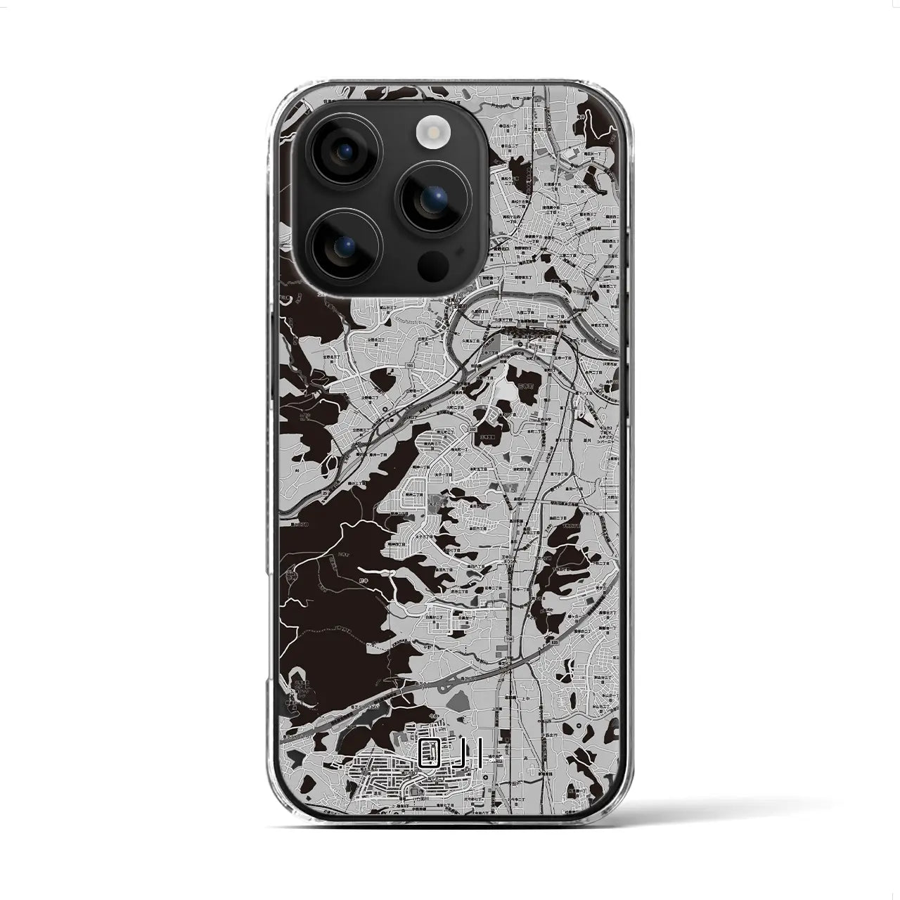 【王寺(奈良県)】地図柄iPhoneケース(クリアタイプ)