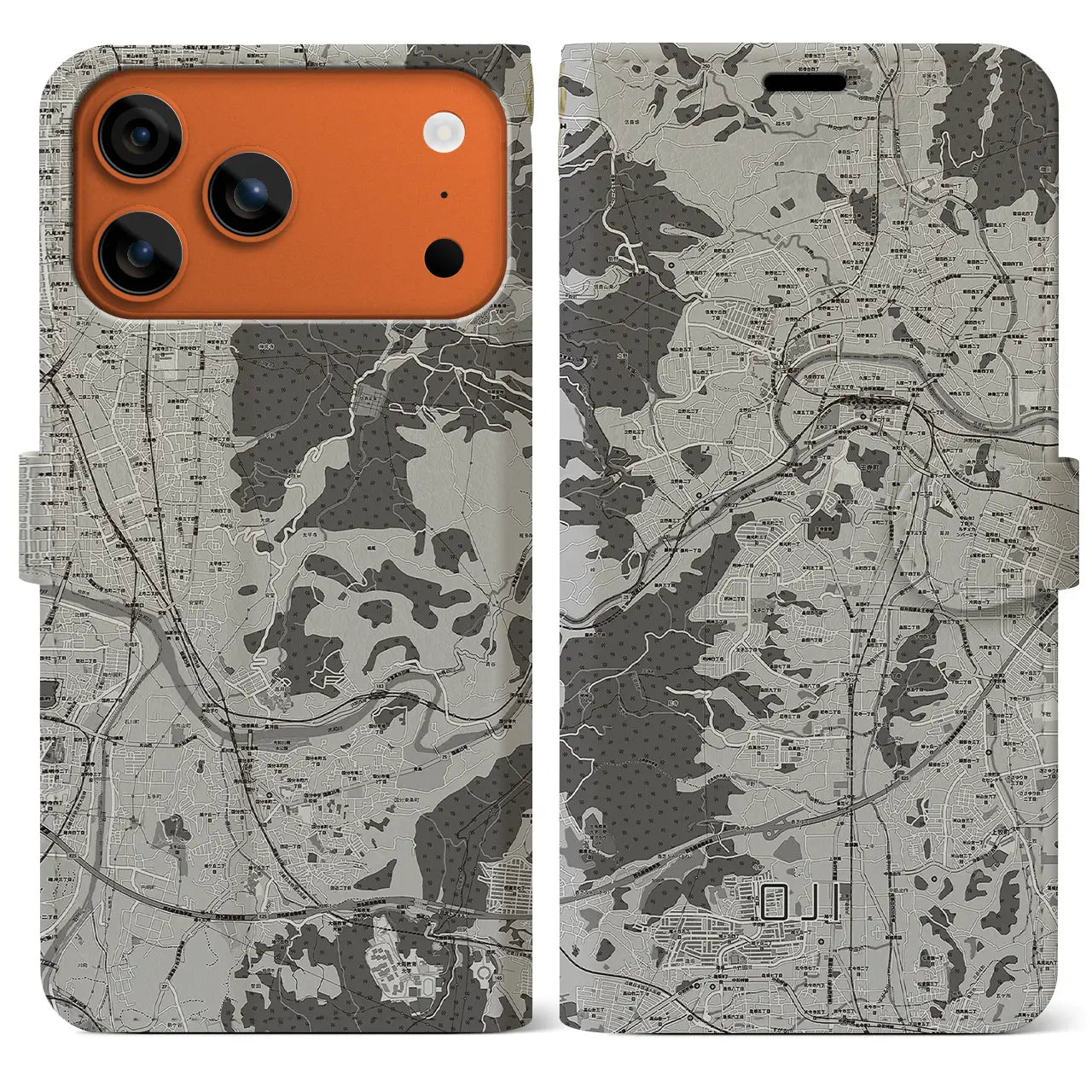 【王寺(奈良県)】地図柄iPhoneケース(手帳タイプ)