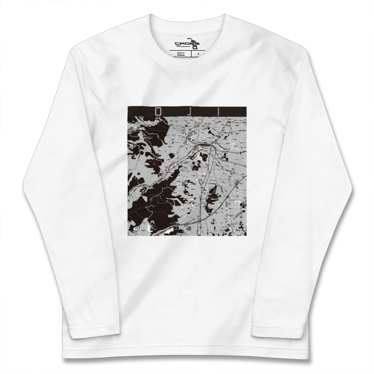 【王寺(奈良県)】地図柄ロングスリーブTシャツ