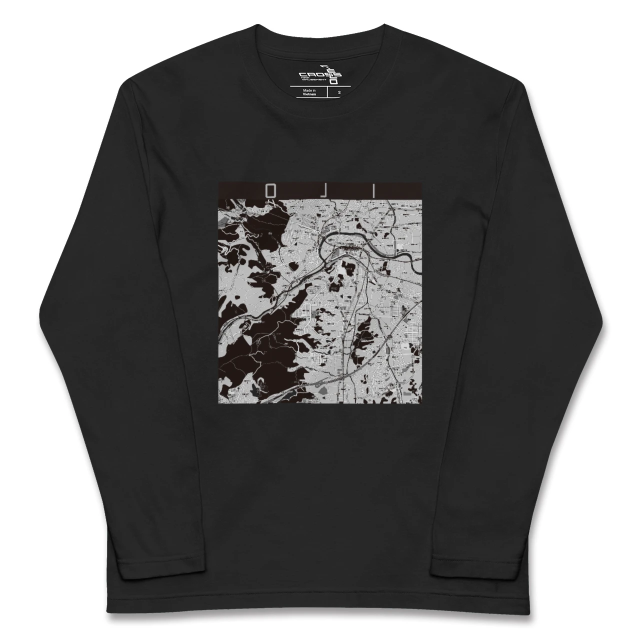 【王寺(奈良県)】地図柄ロングスリーブTシャツ