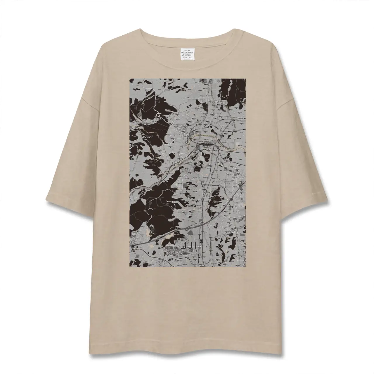 【王寺(奈良県)】地図柄ビッグシルエットTシャツ