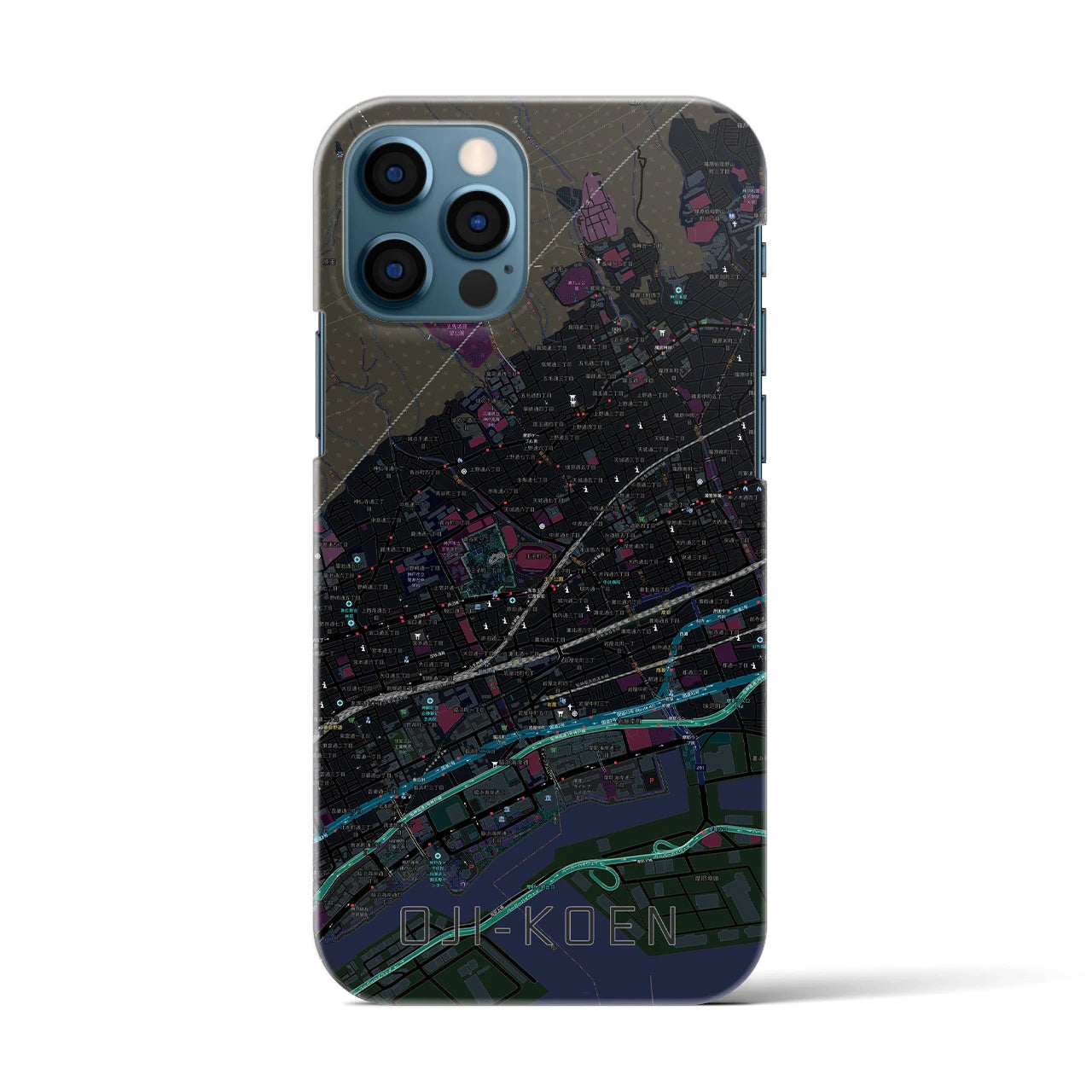 【王子公園(兵庫県)】地図柄iPhoneケース(バックカバータイプ)