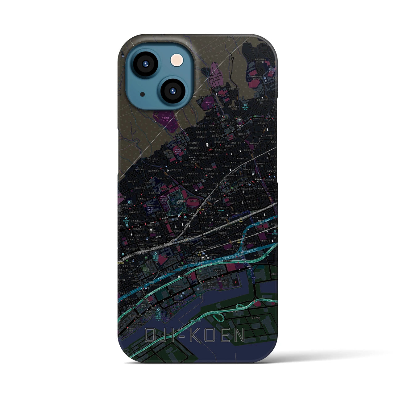 【王子公園(兵庫県)】地図柄iPhoneケース(バックカバータイプ)