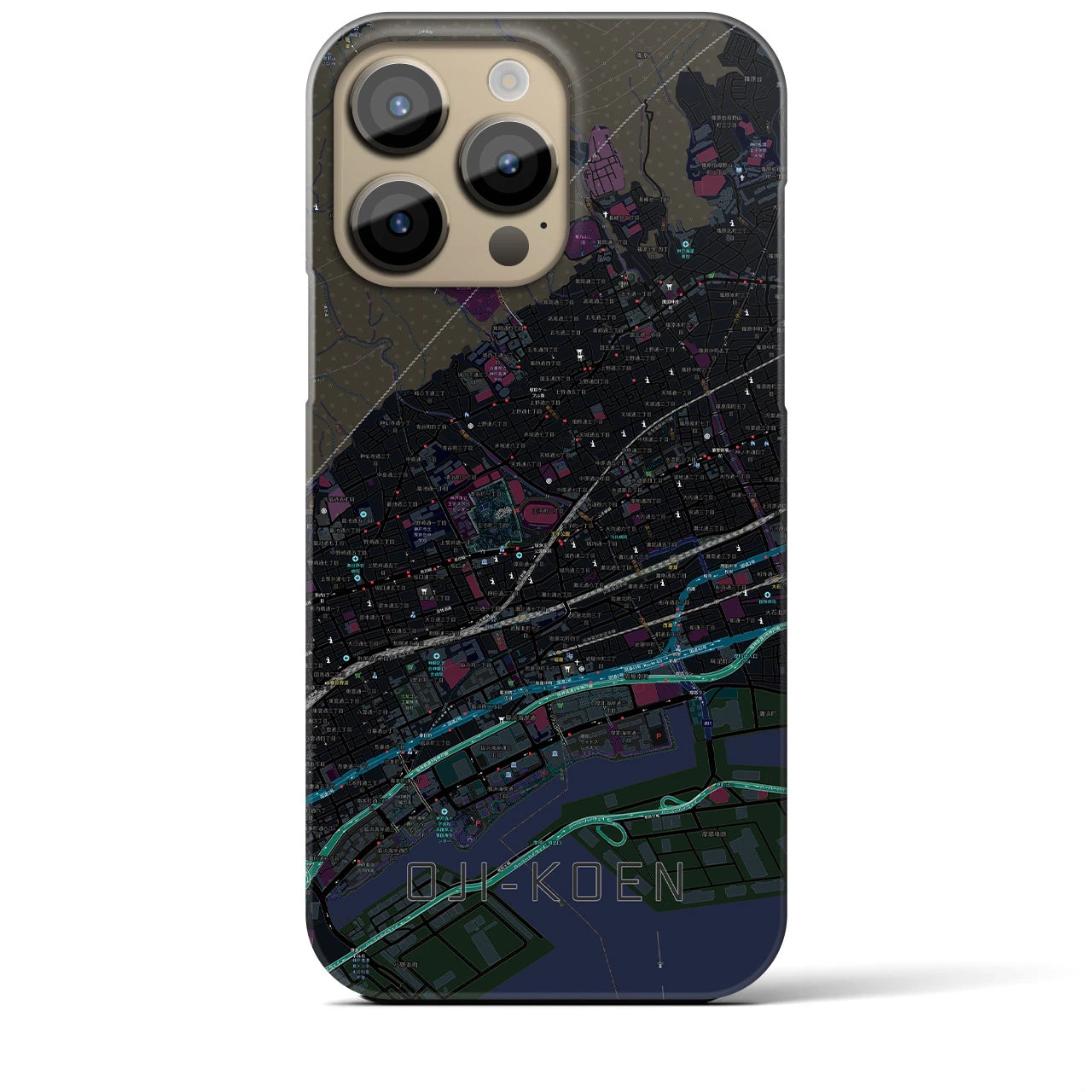 【王子公園(兵庫県)】地図柄iPhoneケース(バックカバータイプ)