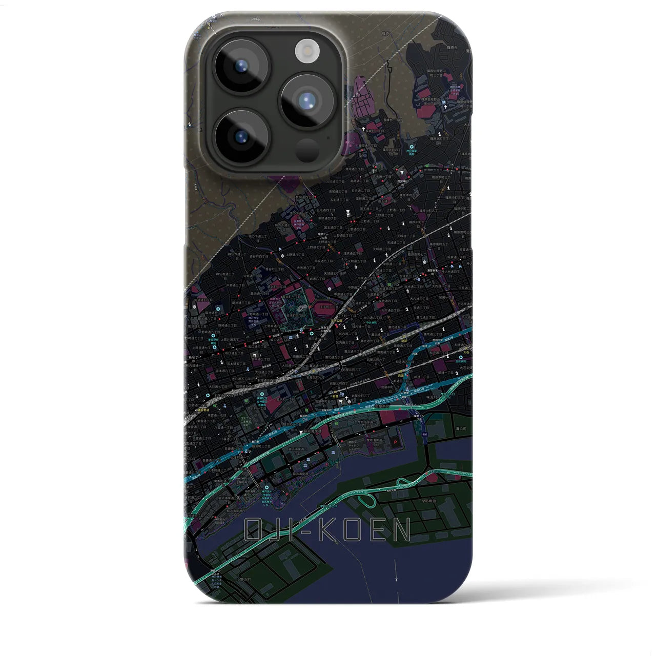 【王子公園(兵庫県)】地図柄iPhoneケース(バックカバータイプ)