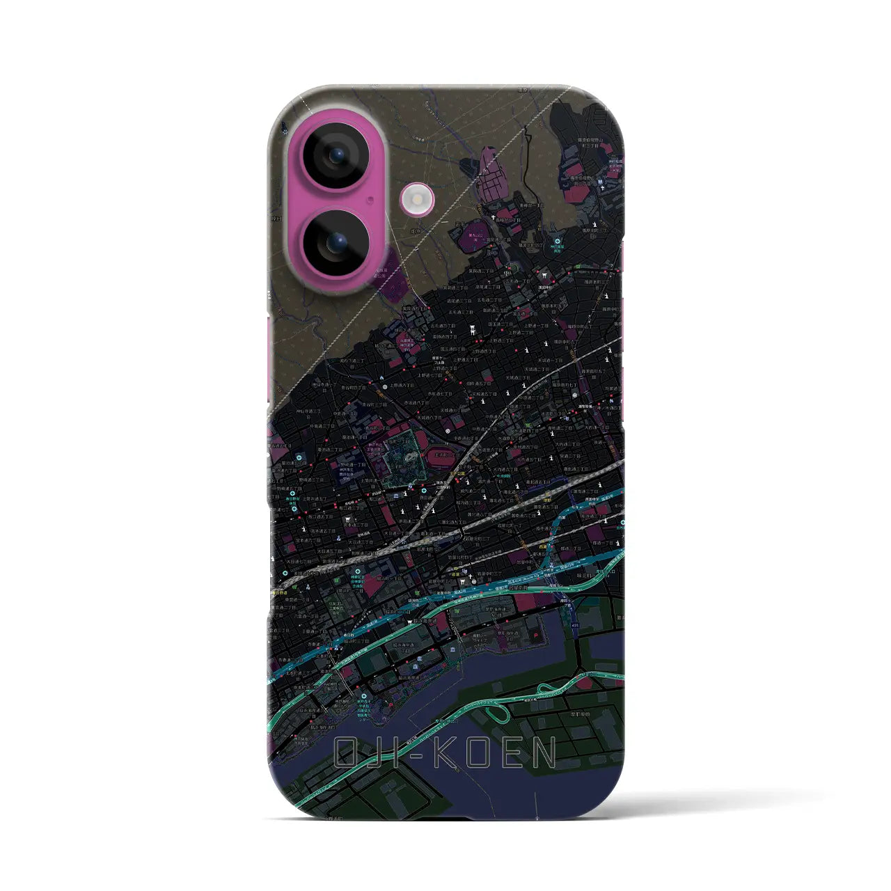 【王子公園(兵庫県)】地図柄iPhoneケース(バックカバータイプ)