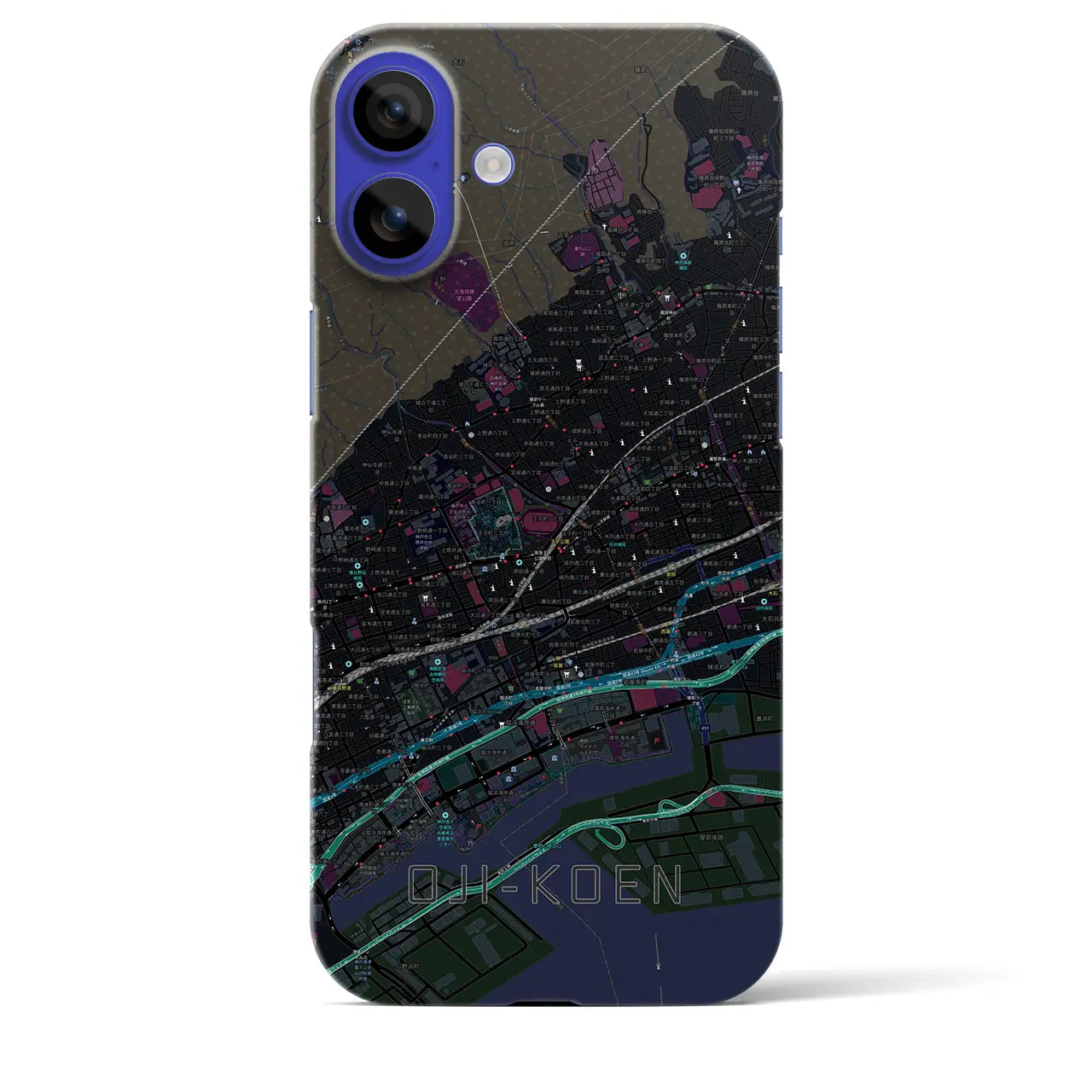 【王子公園(兵庫県)】地図柄iPhoneケース(バックカバータイプ)