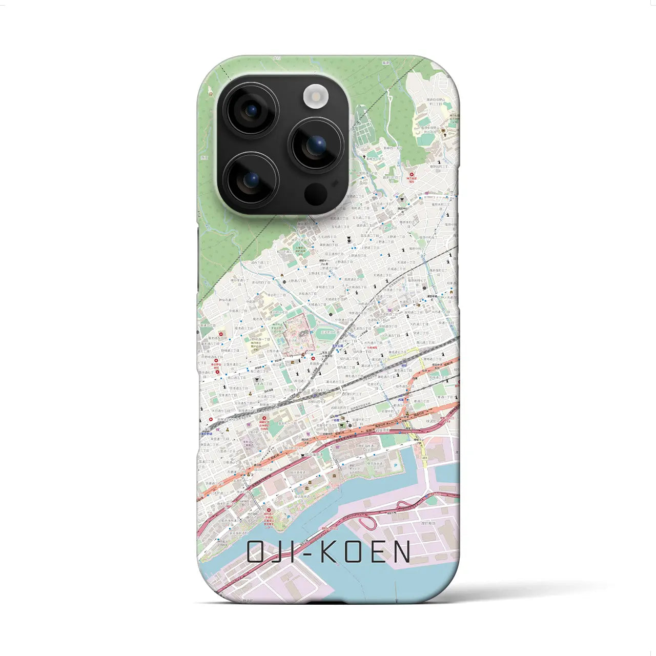【王子公園(兵庫県)】地図柄iPhoneケース(バックカバータイプ)