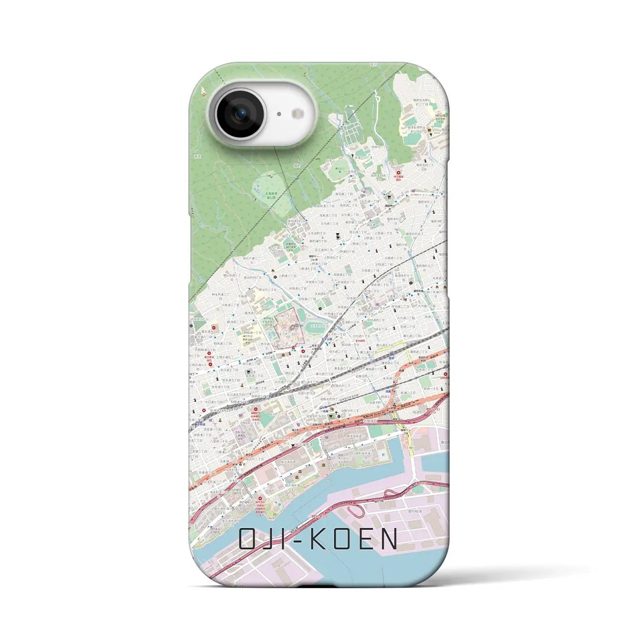 【王子公園(兵庫県)】地図柄iPhoneケース(バックカバータイプ)