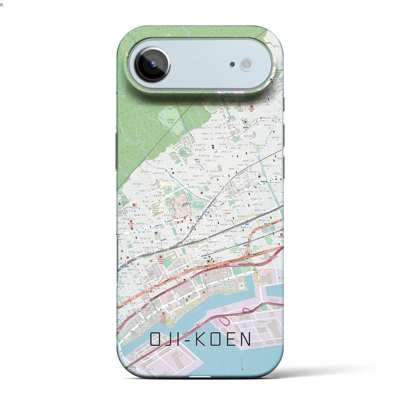 【王子公園(兵庫県)】地図柄iPhoneケース(バックカバータイプ)