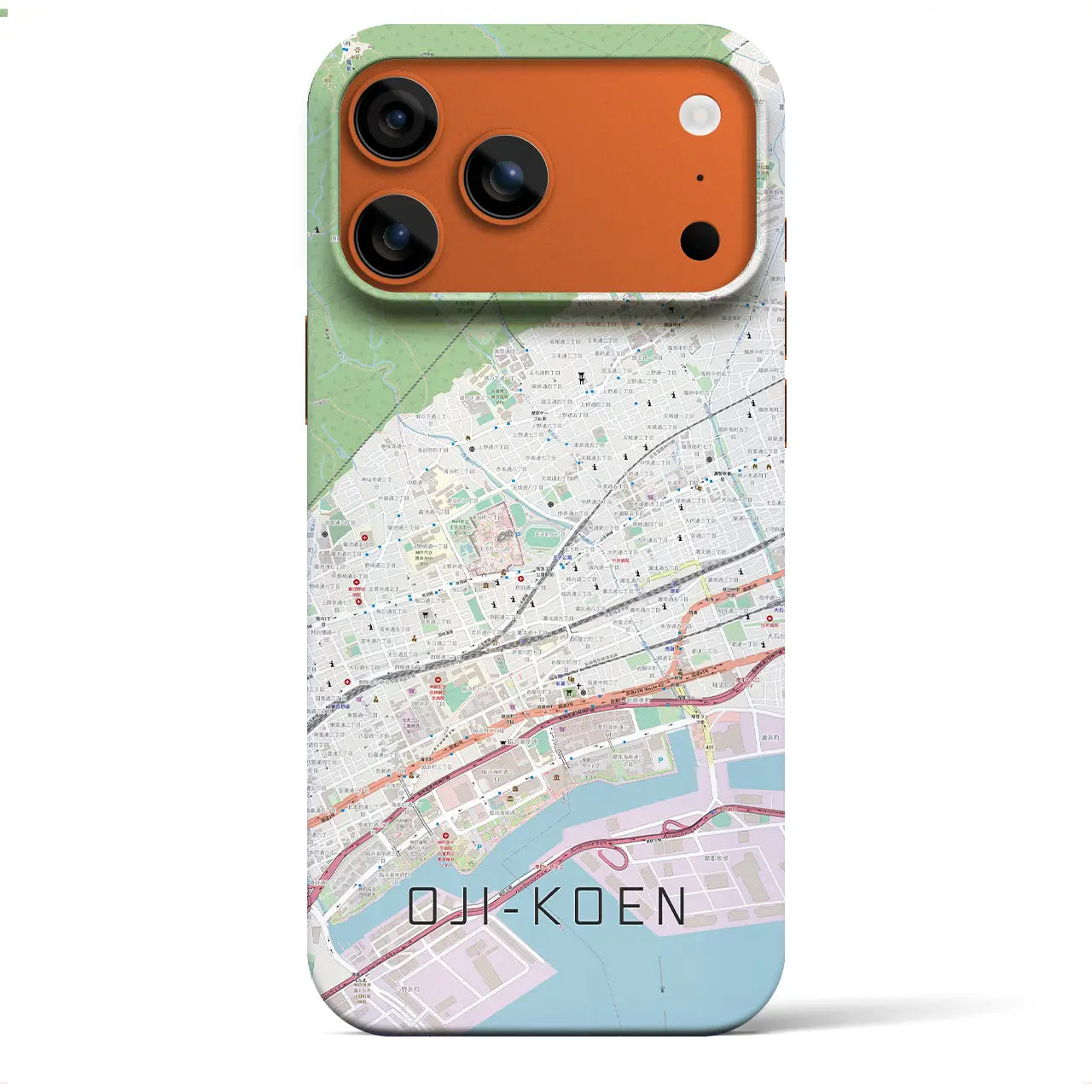 【王子公園(兵庫県)】地図柄iPhoneケース(バックカバータイプ)