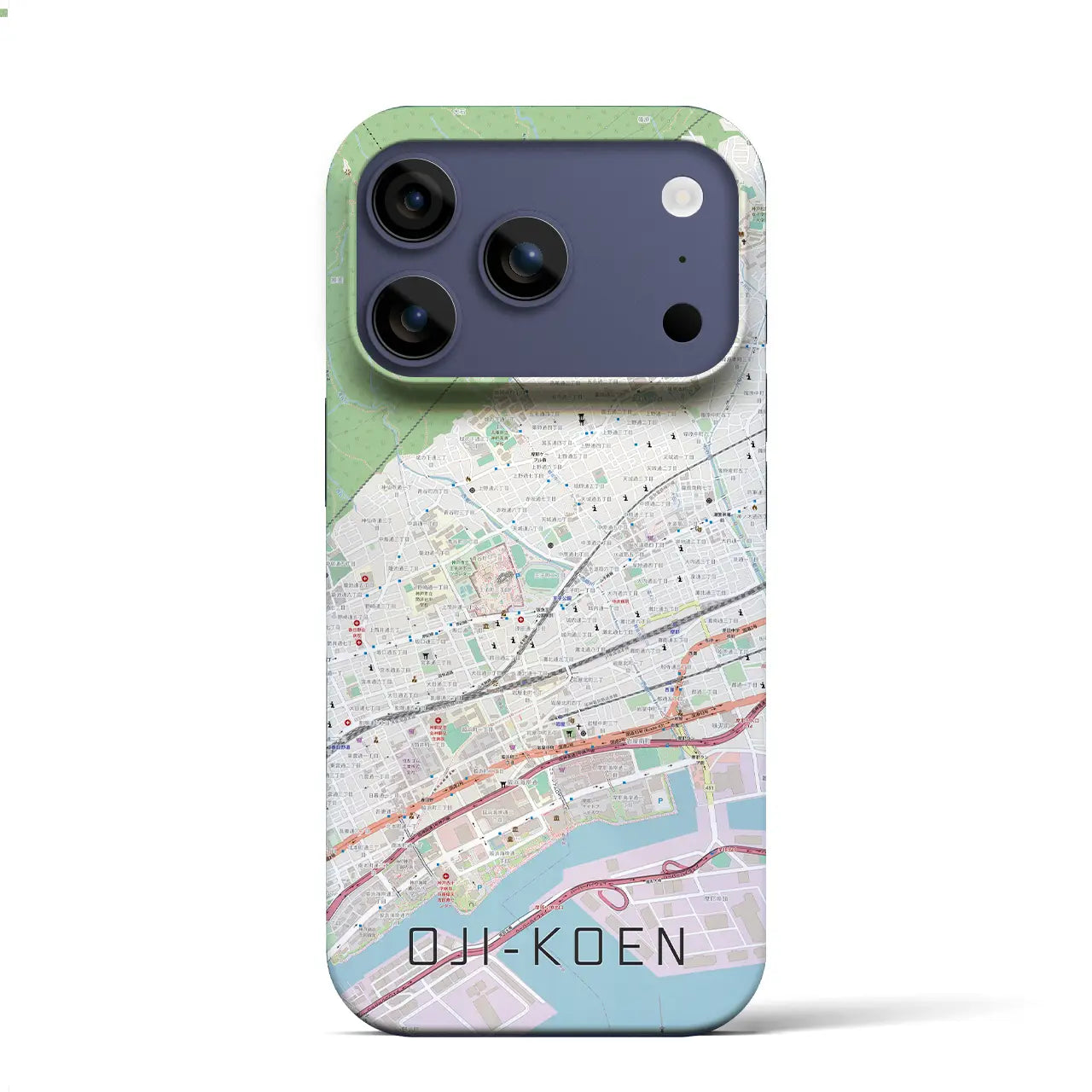 【王子公園(兵庫県)】地図柄iPhoneケース(バックカバータイプ)ナチュラル・iPhone 17 Pro Max 用