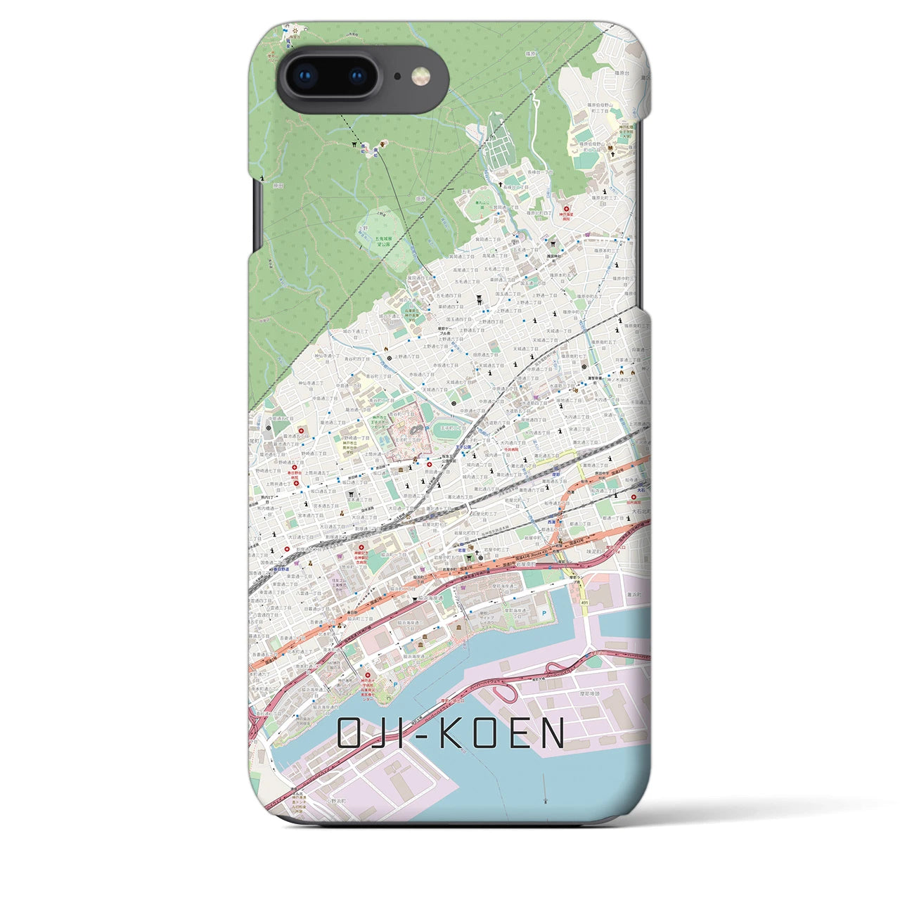 【王子公園(兵庫県)】地図柄iPhoneケース(バックカバータイプ)
