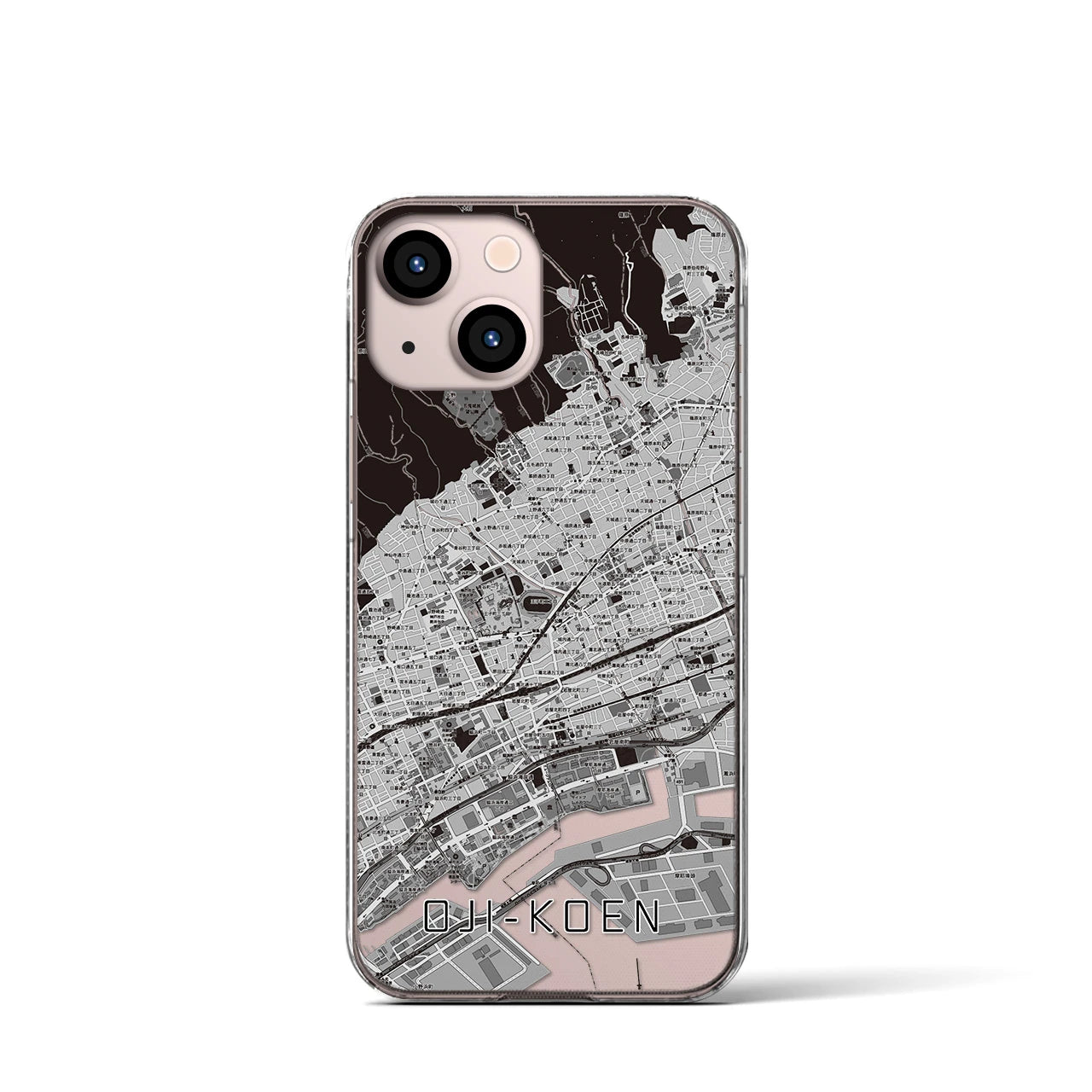 【王子公園(兵庫県)】地図柄iPhoneケース(クリアタイプ)