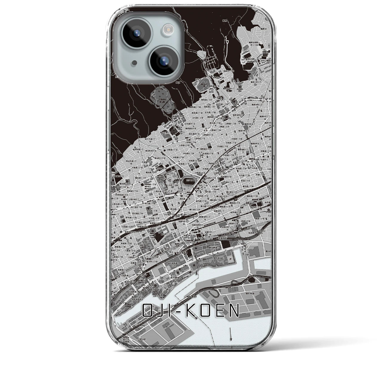 【王子公園(兵庫県)】地図柄iPhoneケース(クリアタイプ)