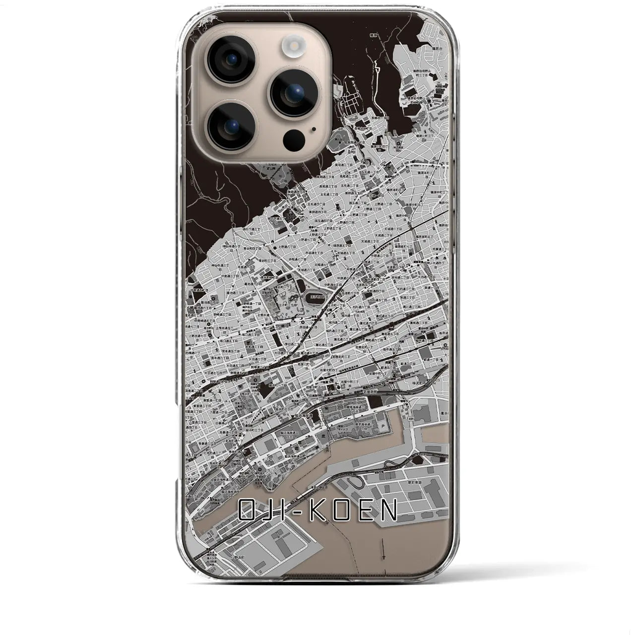 【王子公園(兵庫県)】地図柄iPhoneケース(クリアタイプ)