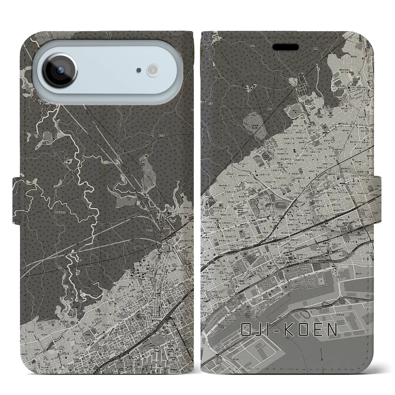 【王子公園(兵庫県)】地図柄iPhoneケース(手帳タイプ)