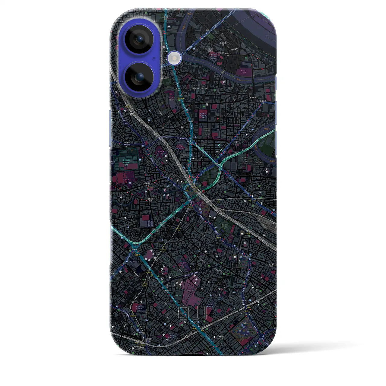 【王子(東京都)】地図柄iPhoneケース(バックカバータイプ)