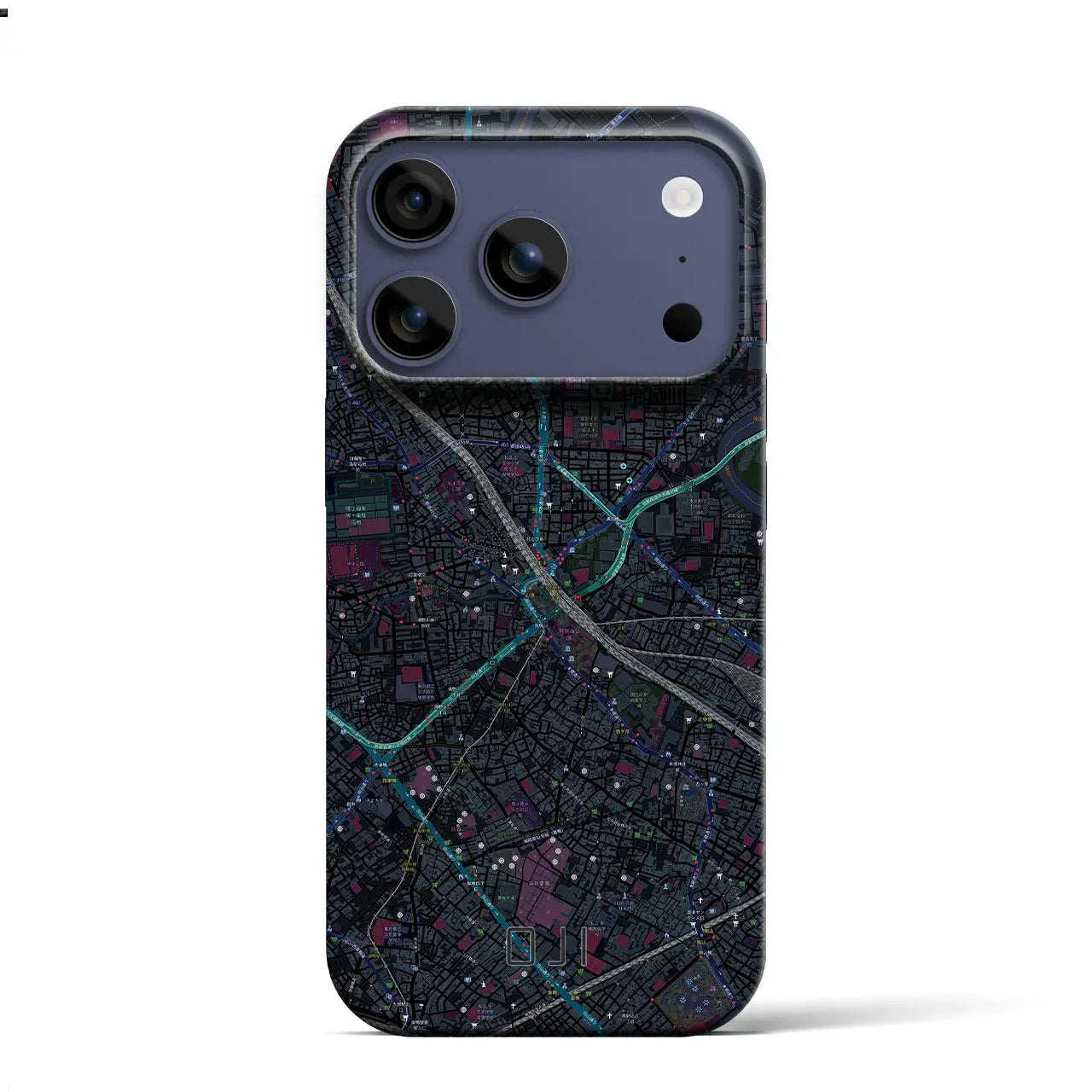 【王子(東京都)】地図柄iPhoneケース(バックカバータイプ)