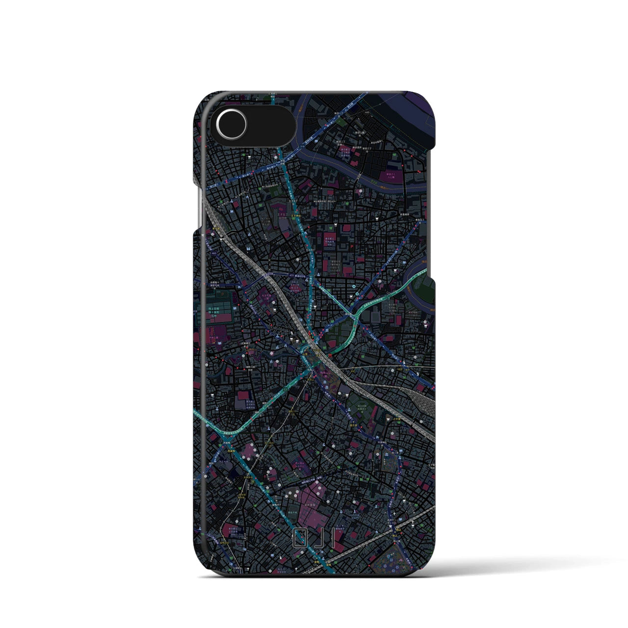 【王子(東京都)】地図柄iPhoneケース(バックカバータイプ)