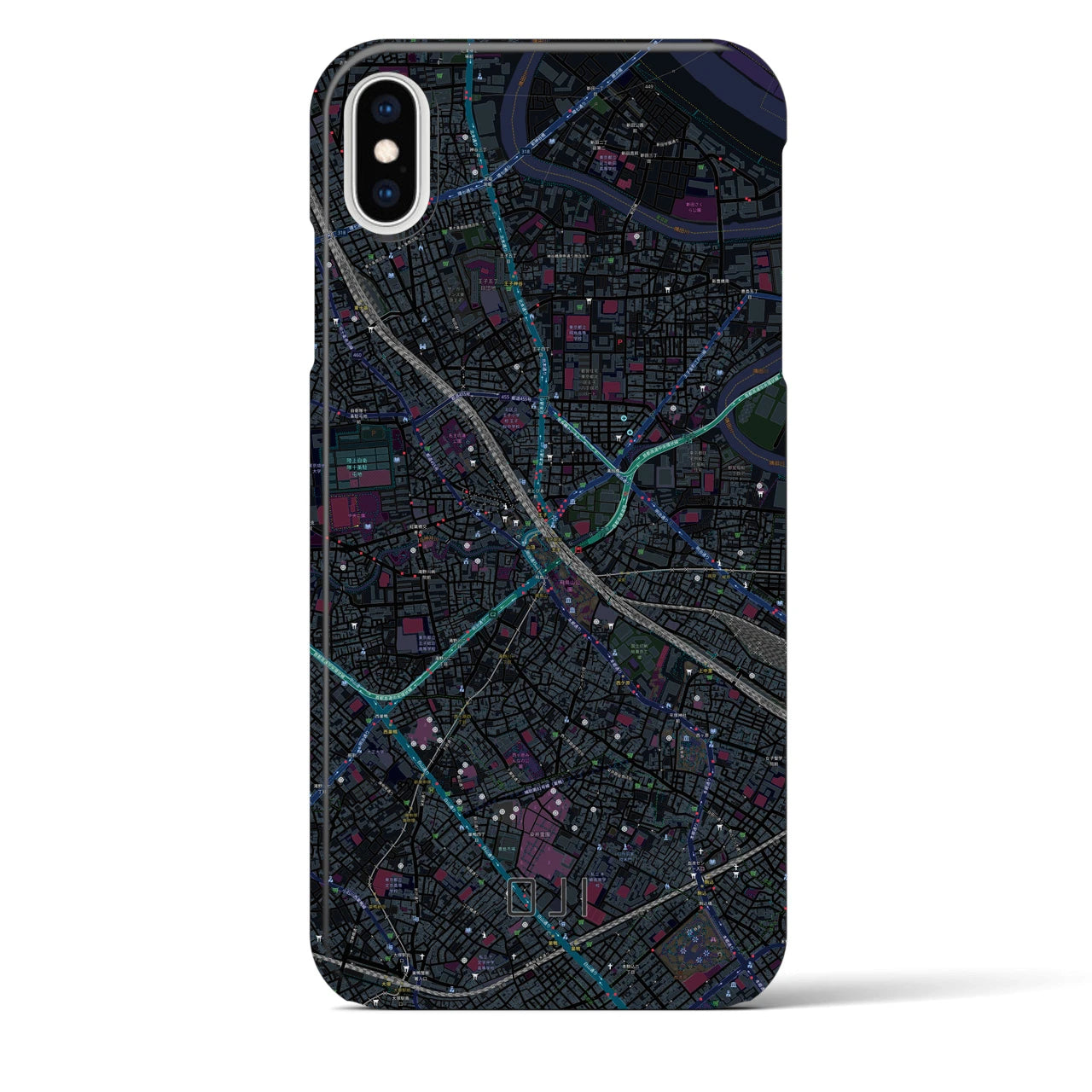 【王子(東京都)】地図柄iPhoneケース(バックカバータイプ)