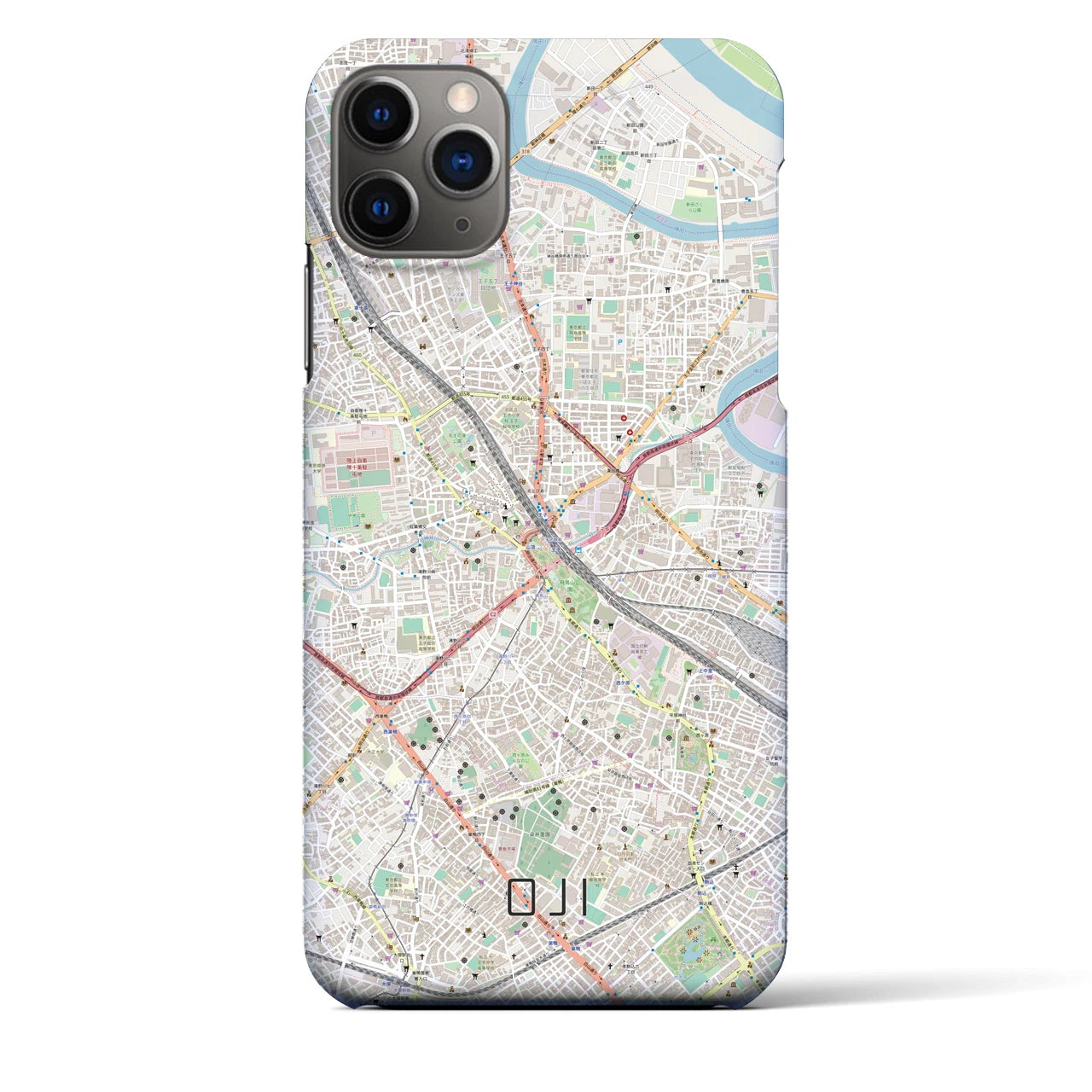 【王子(東京都)】地図柄iPhoneケース(バックカバータイプ)
