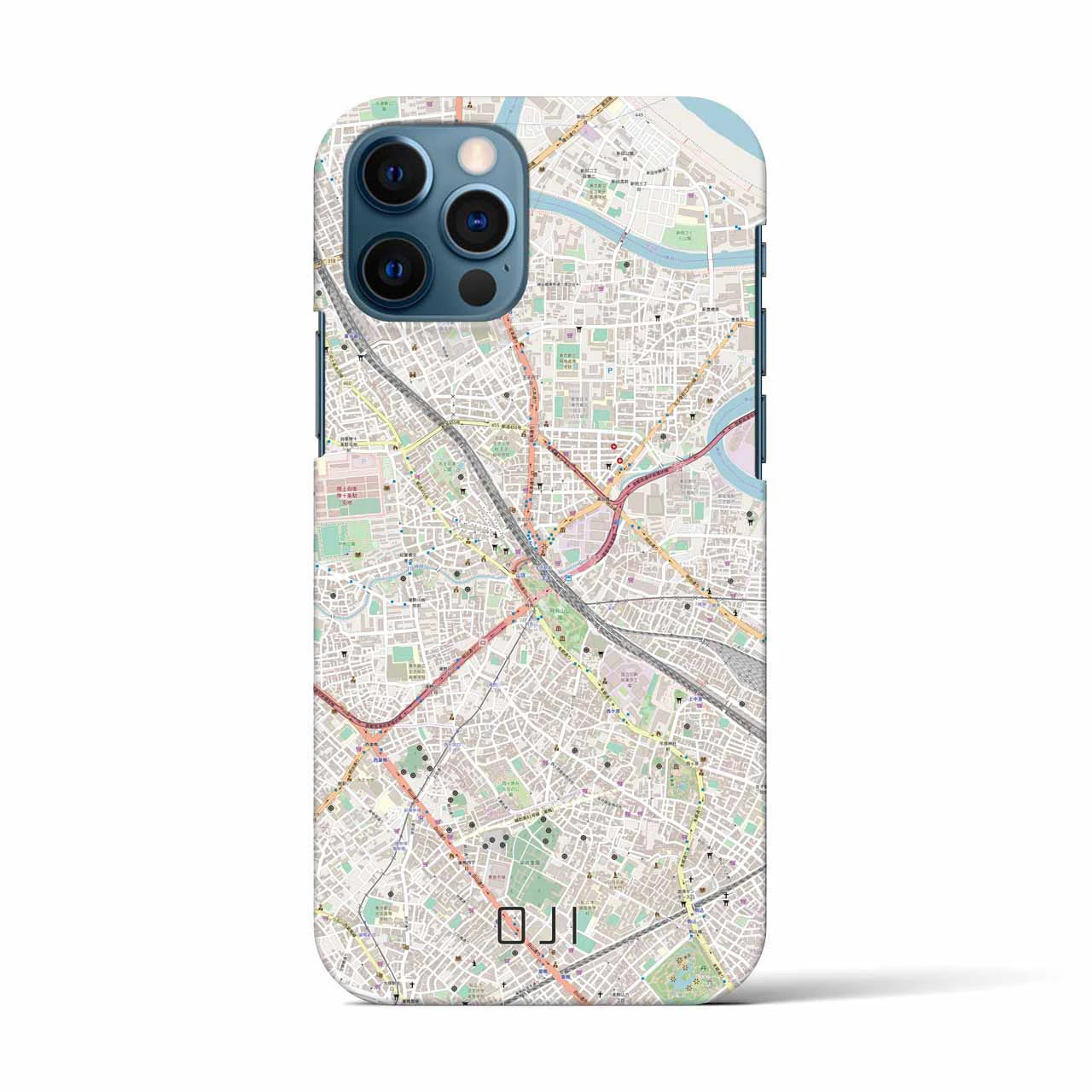 【王子(東京都)】地図柄iPhoneケース(バックカバータイプ)