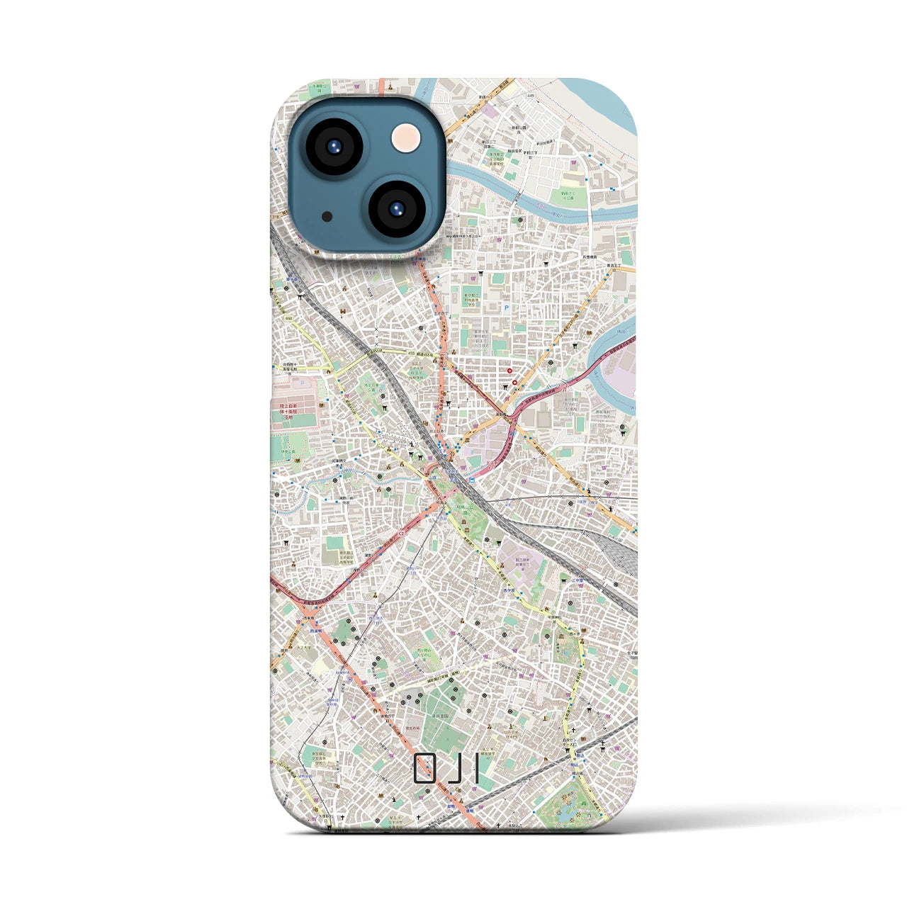 【王子(東京都)】地図柄iPhoneケース(バックカバータイプ)