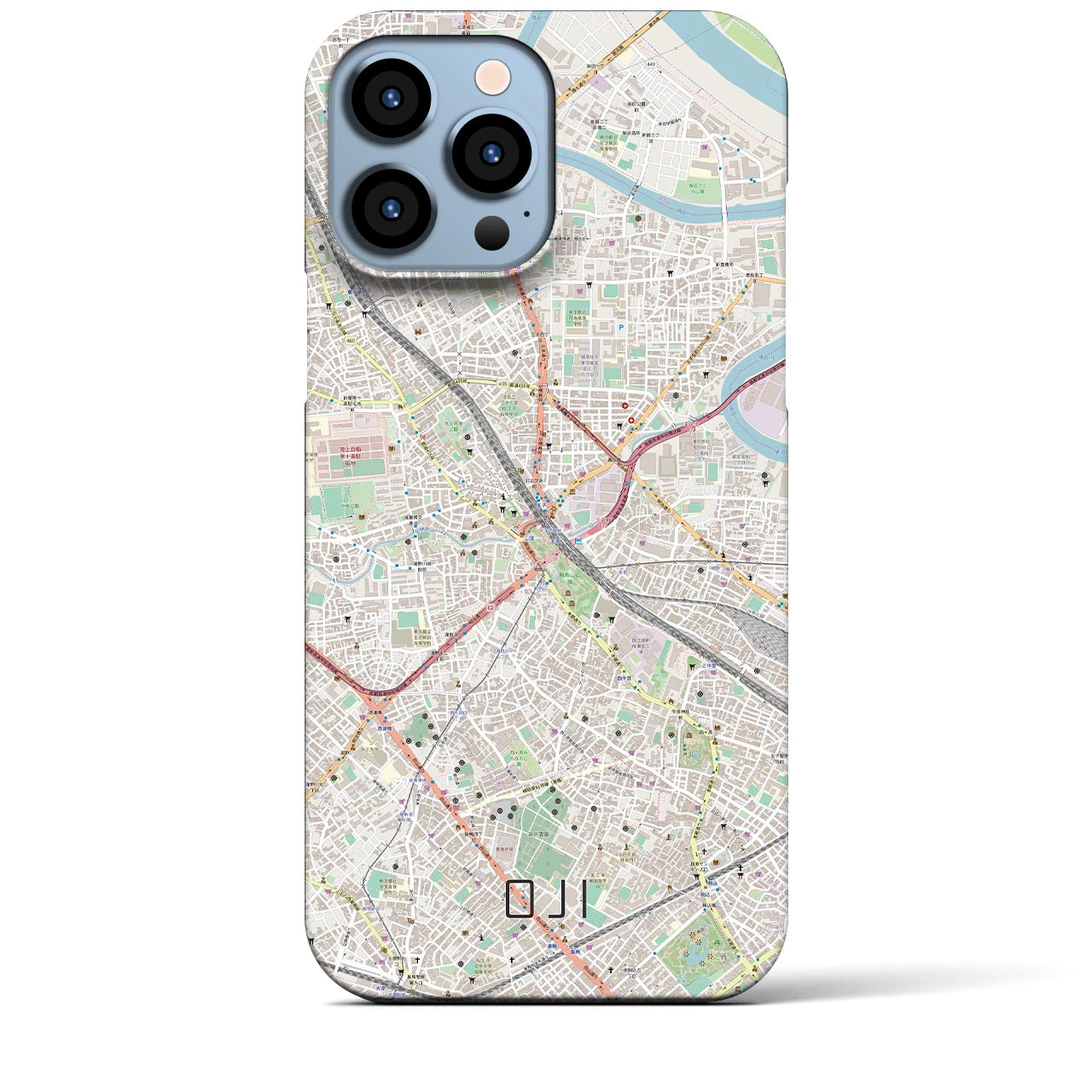 【王子(東京都)】地図柄iPhoneケース(バックカバータイプ)