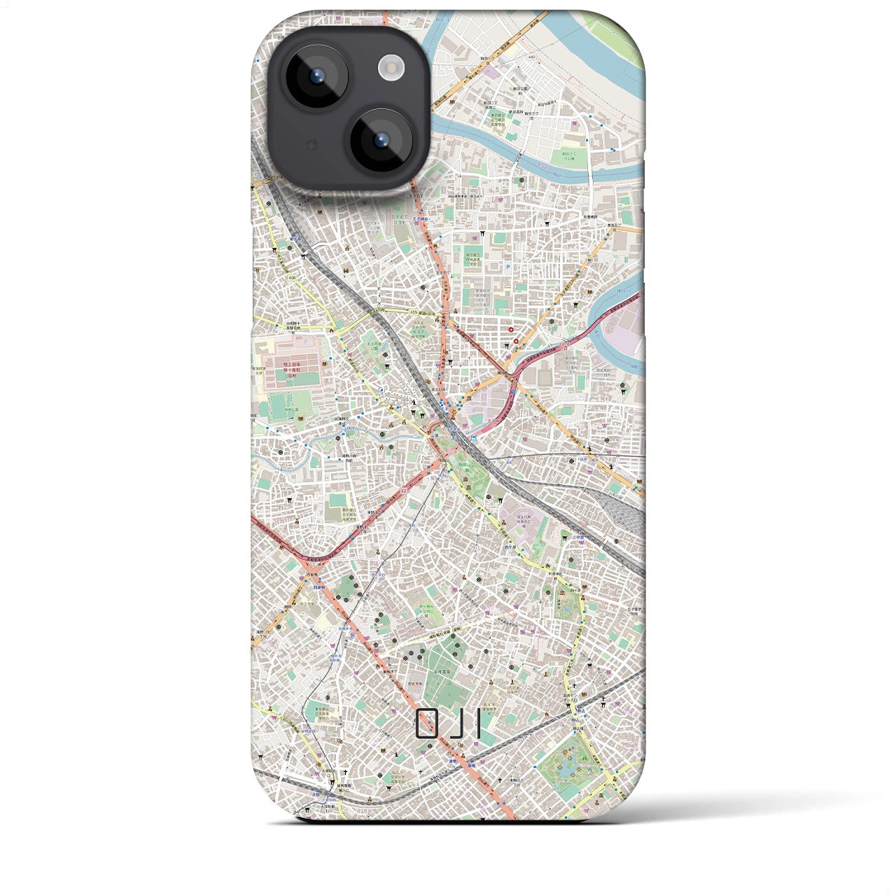 【王子(東京都)】地図柄iPhoneケース(バックカバータイプ)