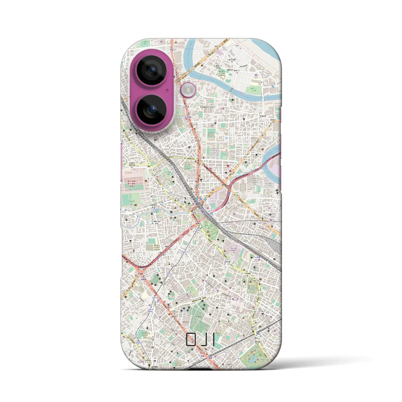 【王子(東京都)】地図柄iPhoneケース(バックカバータイプ)