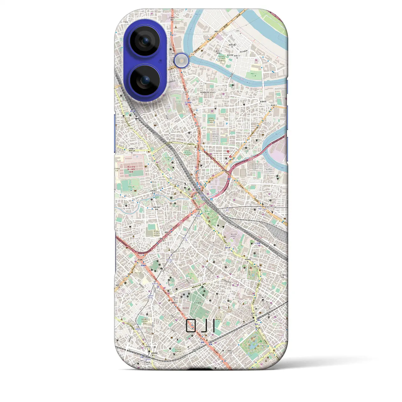 【王子(東京都)】地図柄iPhoneケース(バックカバータイプ)ナチュラル・iPhone 16 Pro Max 用
