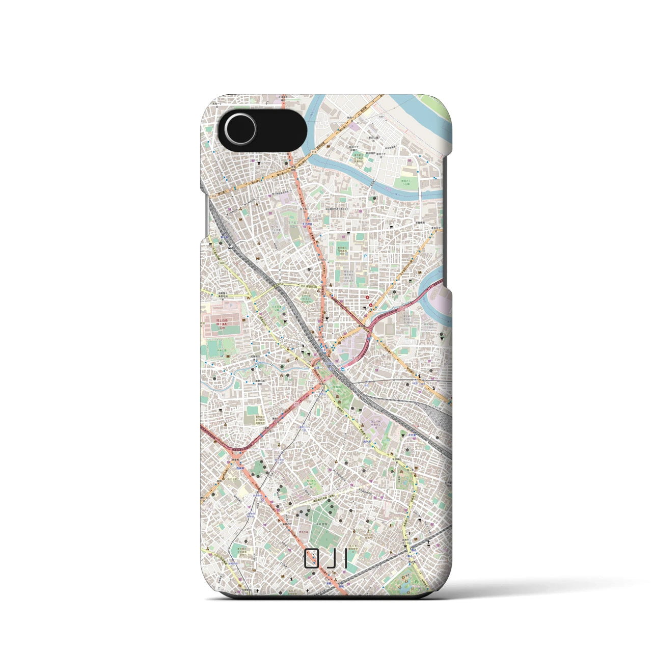 【王子(東京都)】地図柄iPhoneケース(バックカバータイプ)