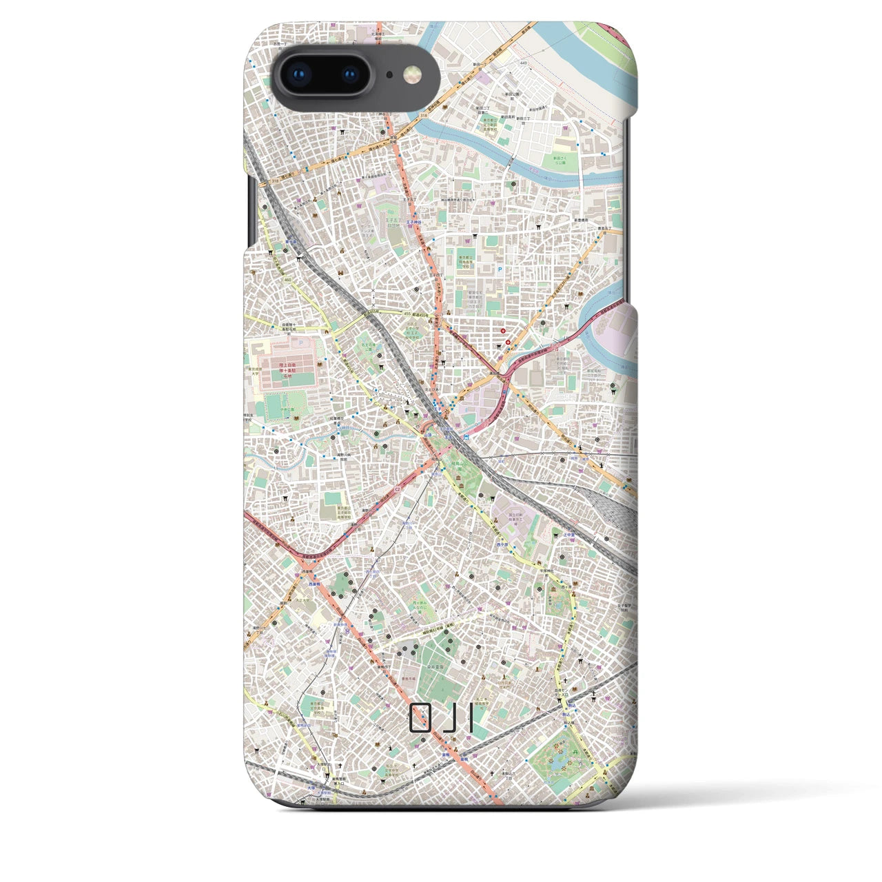 【王子(東京都)】地図柄iPhoneケース(バックカバータイプ)