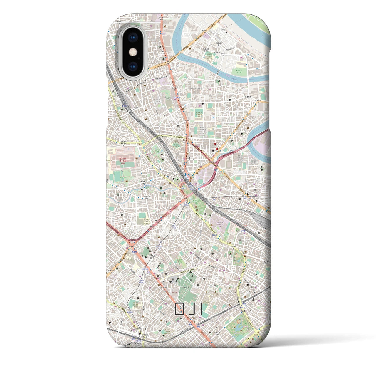 【王子(東京都)】地図柄iPhoneケース(バックカバータイプ)