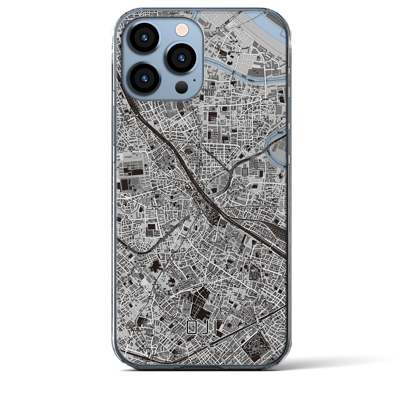 【王子(東京都)】地図柄iPhoneケース(クリアタイプ)