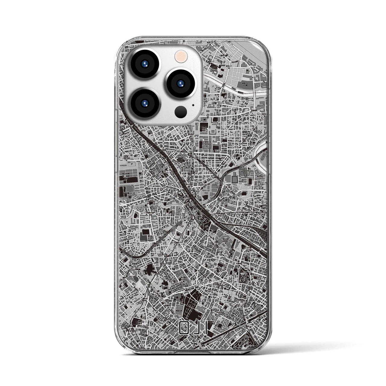 【王子(東京都)】地図柄iPhoneケース(クリアタイプ)