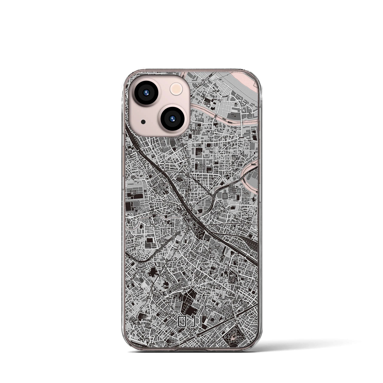 【王子(東京都)】地図柄iPhoneケース(クリアタイプ)